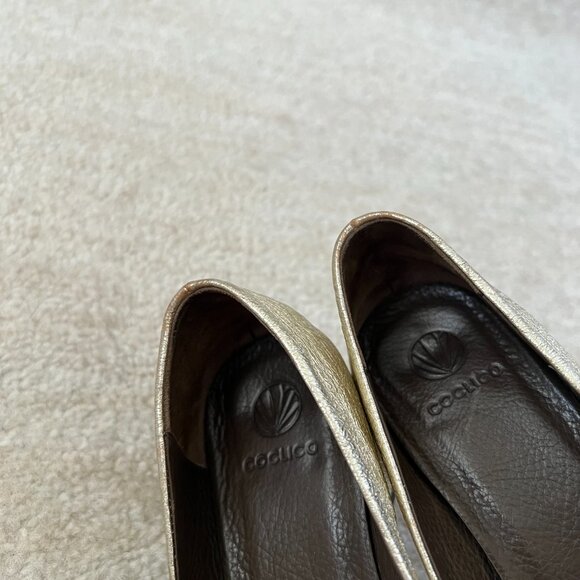 COCLICO Gold Chunky Heels Shoes 36 - Picture 7 of 10